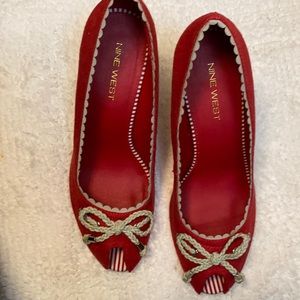 Nine West heels shoes, size 8, color red